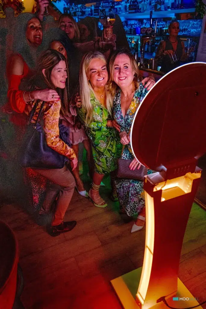Guests using the Digital Booth at a corporate event