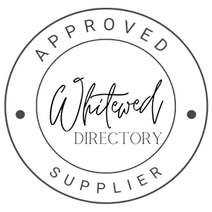 A circular badge with the words "Approved Supplier" around the edge and "Whitewed Directory" in the centre, written in a script and serif font. Perfect for businesses offering Photo Booth hire or Mosaic Wall services. Two black dots separate the words on either side.