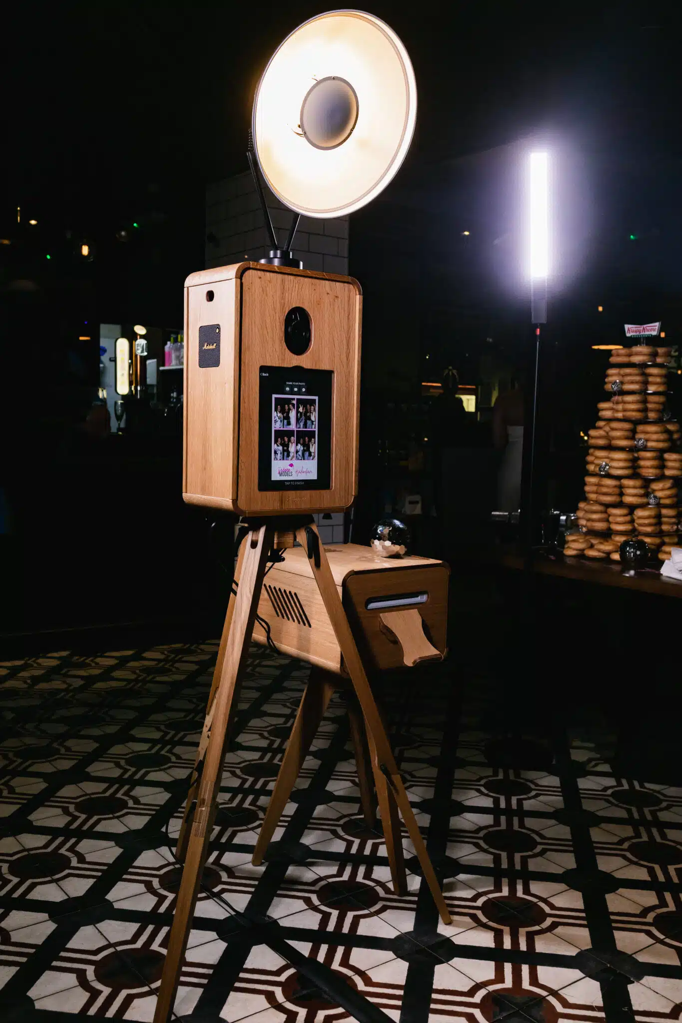 MooMuu ICON Booth with its ring light, oak housing and portrait screen