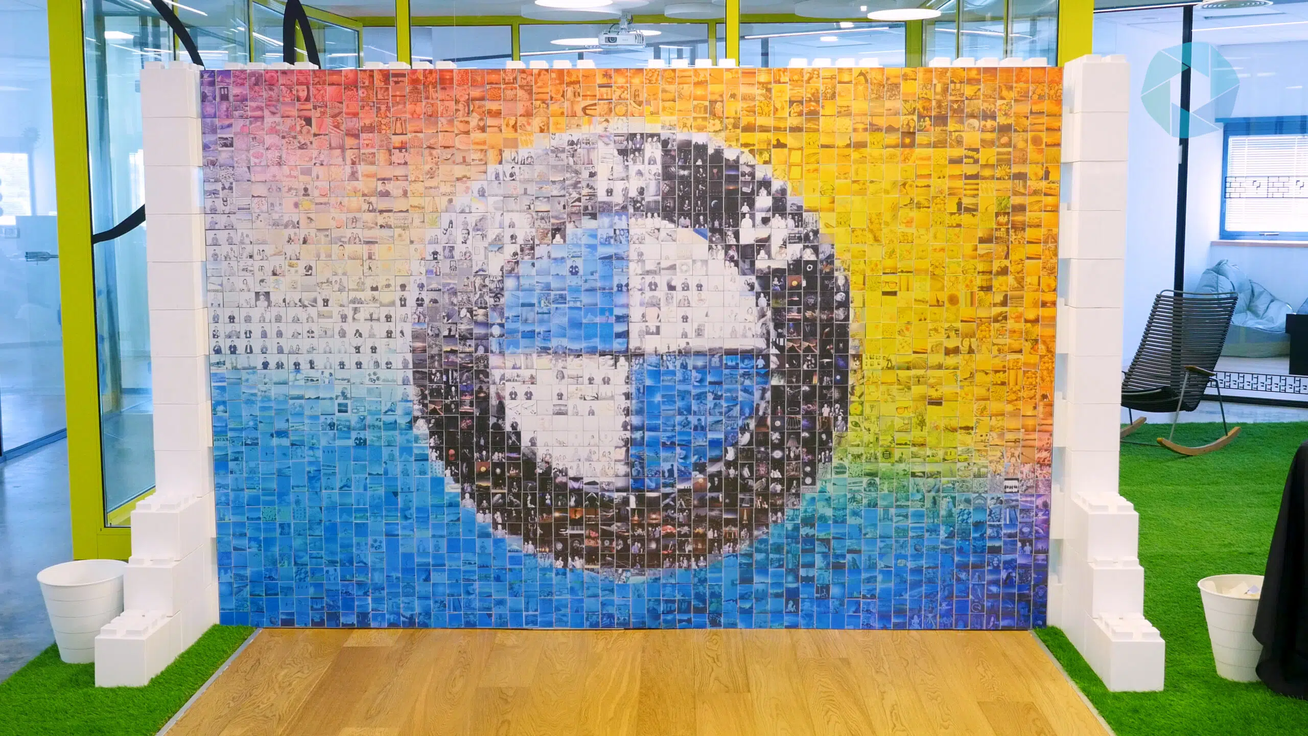 Completed branded MooMuu Mosaic Wall.