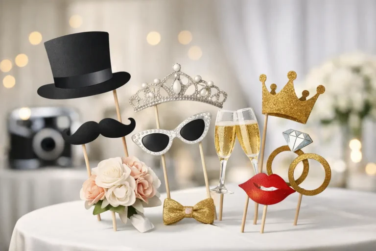 Elegant Photo Booth Props for Weddings