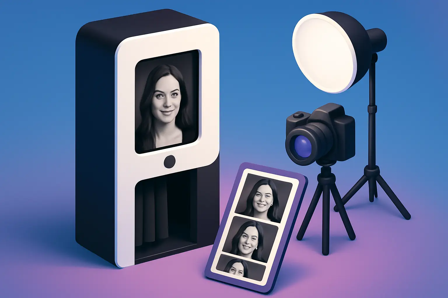 Why Glam Black-and-White Photo Booths Win