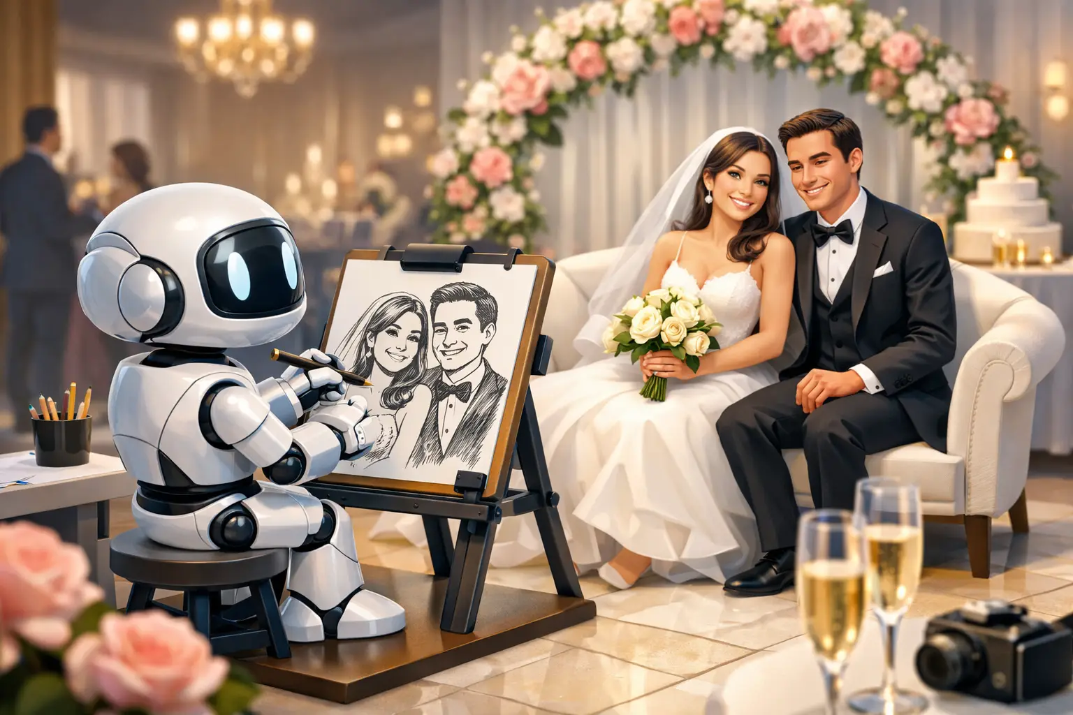 Why Sketch Bot Hire Suits Luxury Weddings